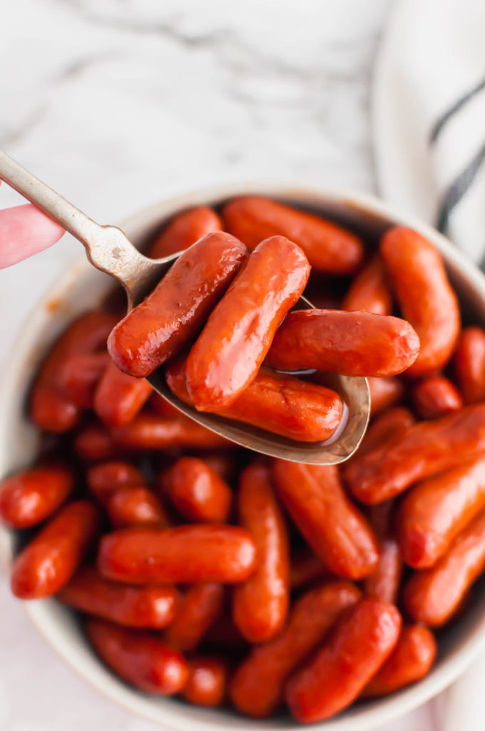 Keep game day fun with these Grape Jelly Little Smokies. Easy to make with just three ingredients and a slow cooker.