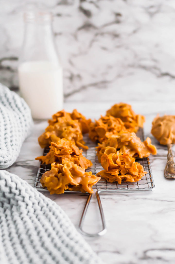 These delicious, simple little corn flake cookies can be made using peanut butter or butterscotch chips. A wonderful addition to your Christmas cookie lineup.