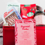 Looking for a fun, festive gift for a coffee lover in your life?! This Peppermint Mocha Kit is simple to put together and totally unique. Grab your favorite ground coffee, crushed candy canes, hot cocoa mix, peppermint mocha creamer and candy canes.