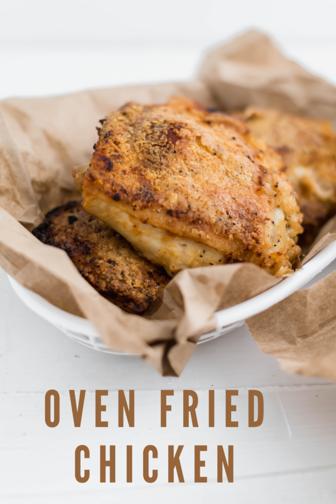 Love fried chicken but hate frying food at home?! This Oven Fried Chicken is perfeclty crispy, juicy and super flavorful. Perfectly spiced and super tender from a buttermilk marinade.