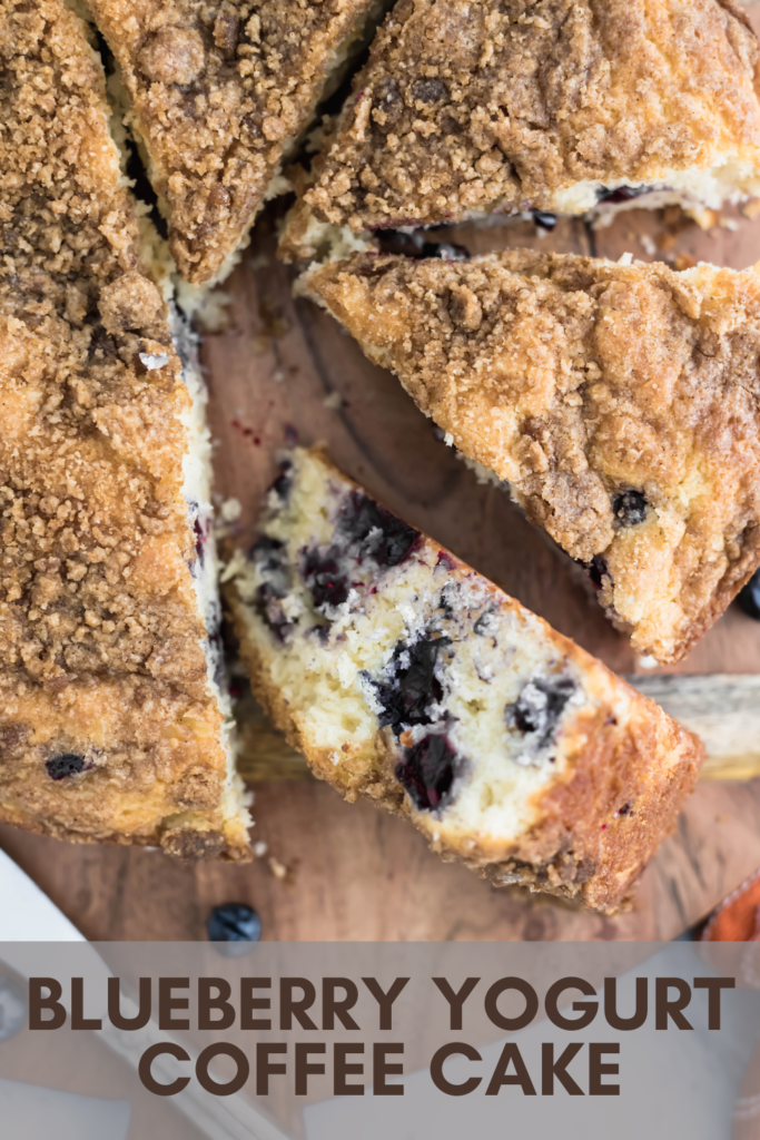 Blueberry Yogurt Coffee Cake is bursting with fresh, juicy blueberries and topped with sweet, crunchy streusel. Greek yogurt makes it perfectly moist.