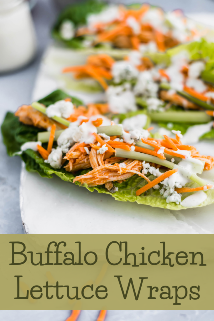 Buffalo Chicken Lettuce Wraps make for an easy, healthy and delicious meal. The buffalo chicken cooks in the slow cooker to make this super simple.