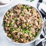 This Chinese takeout inspired Ground Pork Fried Rice is super fast to throw together for lunch or dinner. A great use of leftover rice.