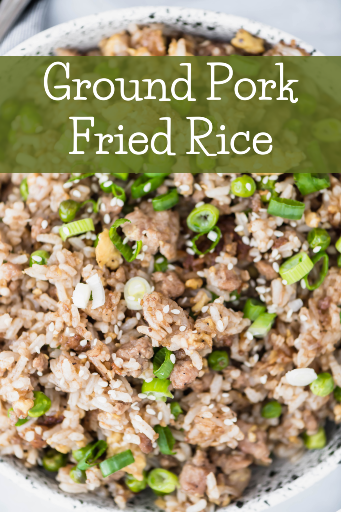 This Chinese takeout inspired Ground Pork Fried Rice is super fast to throw together for lunch or dinner. A great use of leftover rice.