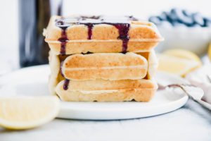 Let me introduce you to a new spring breakfast favorite, Lemon Ricotta Waffles. Fluffy, tender and packed full of zingy lemon flavor.