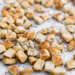 Don't let those day old bagels go to waste. Use them to make these delicious Everything Bagel Croutons for the most delicious salad topping.