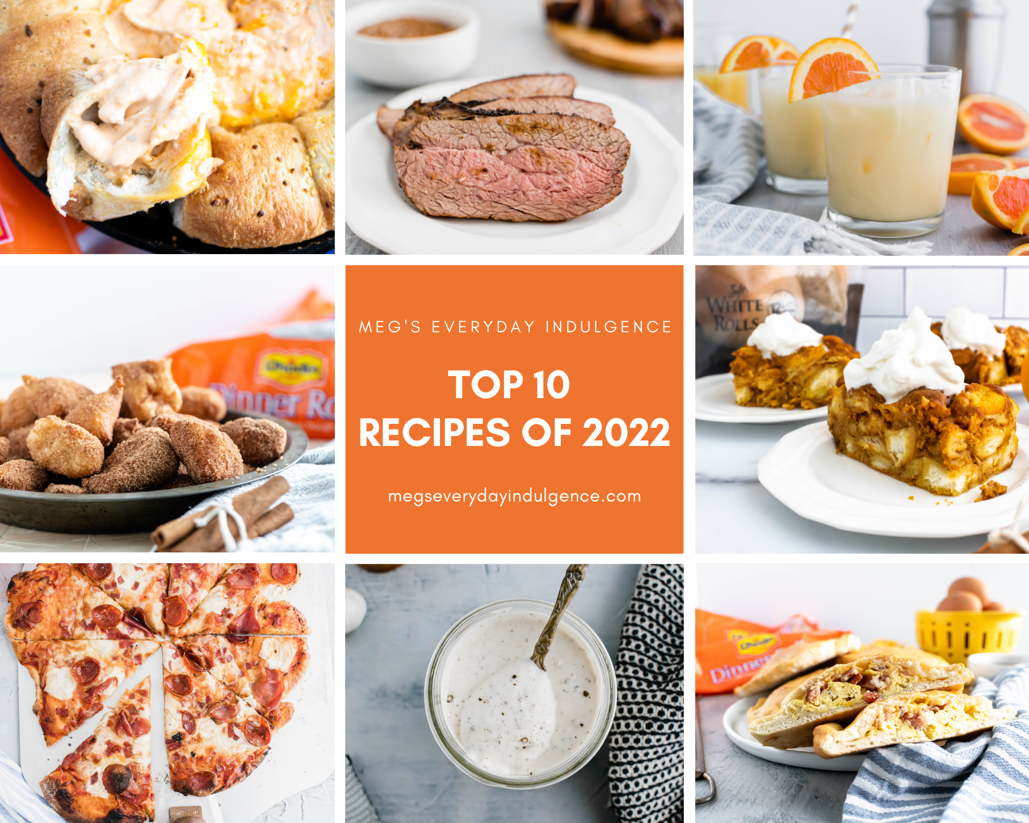 Photo collage of top recipes of 2022